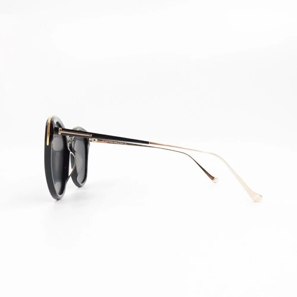 Tom Ford TF641 Round Sunglasses Black and Blue OS